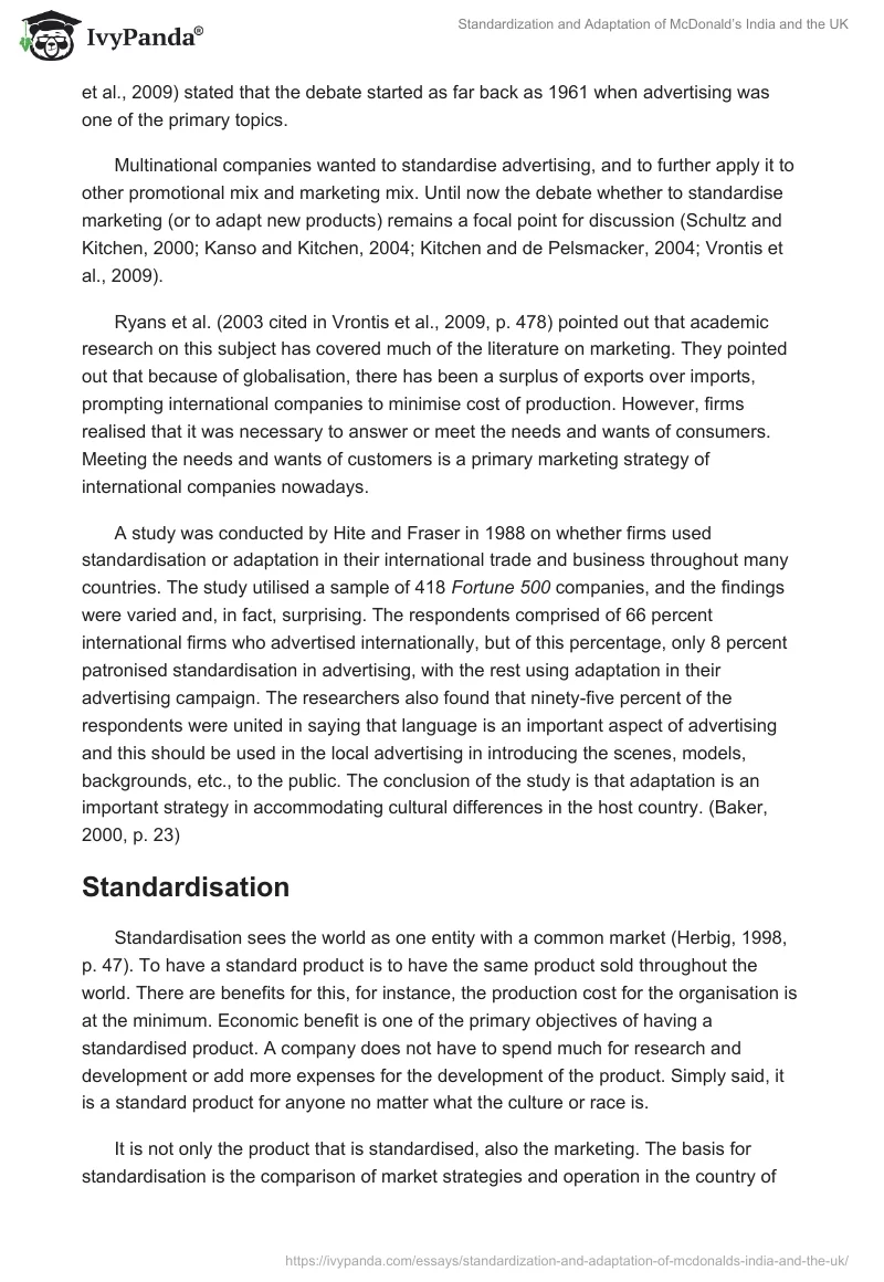 Standardization and Adaptation of McDonald’s India and the UK. Page 5