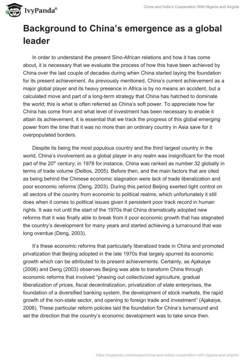 China and India’s Cooperation With Nigeria and Angola. Page 5