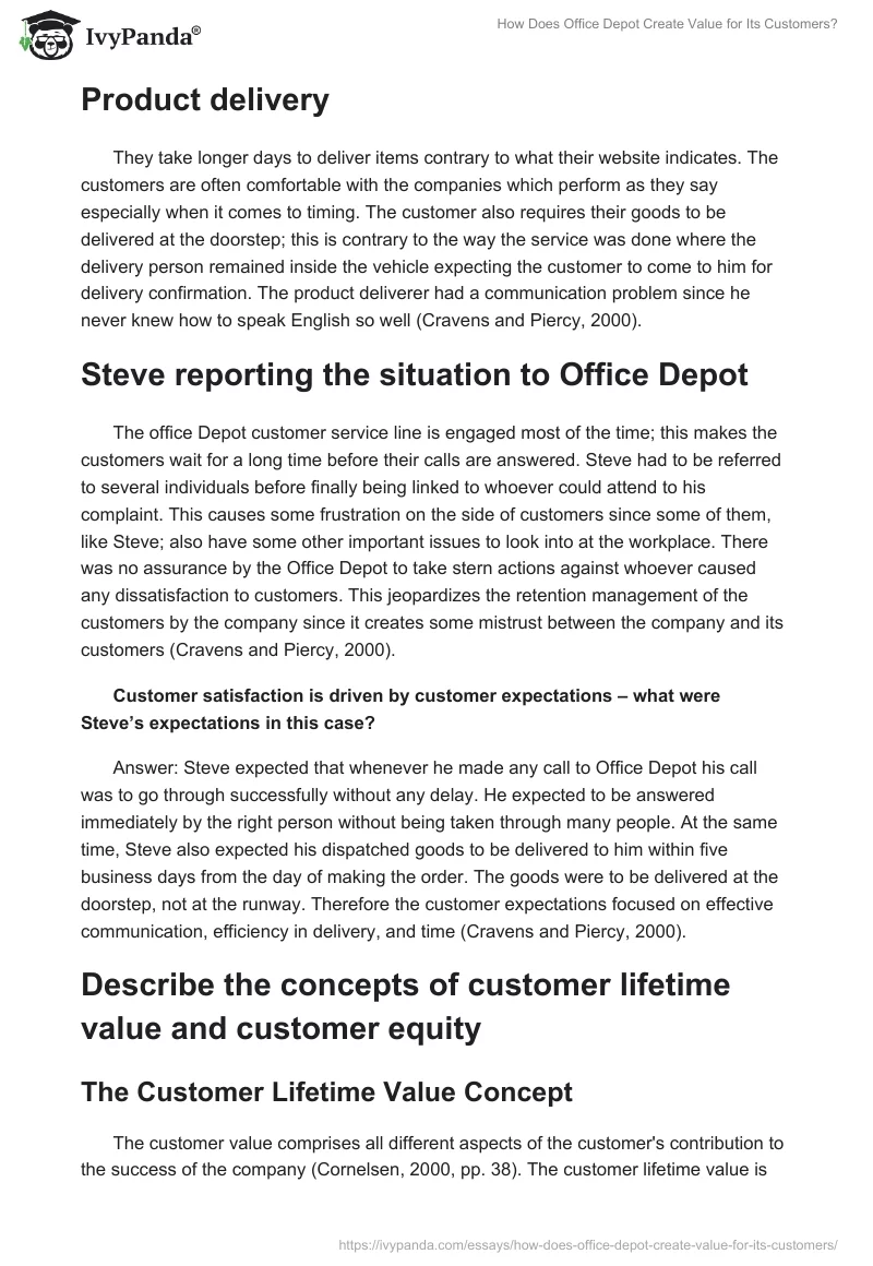 How Does Office Depot Create Value for Its Customers?. Page 2