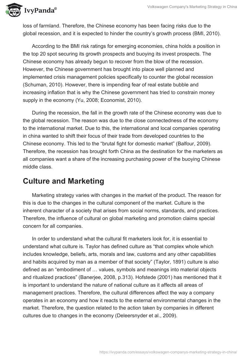 Volkswagen Company's Marketing Strategy in China. Page 5