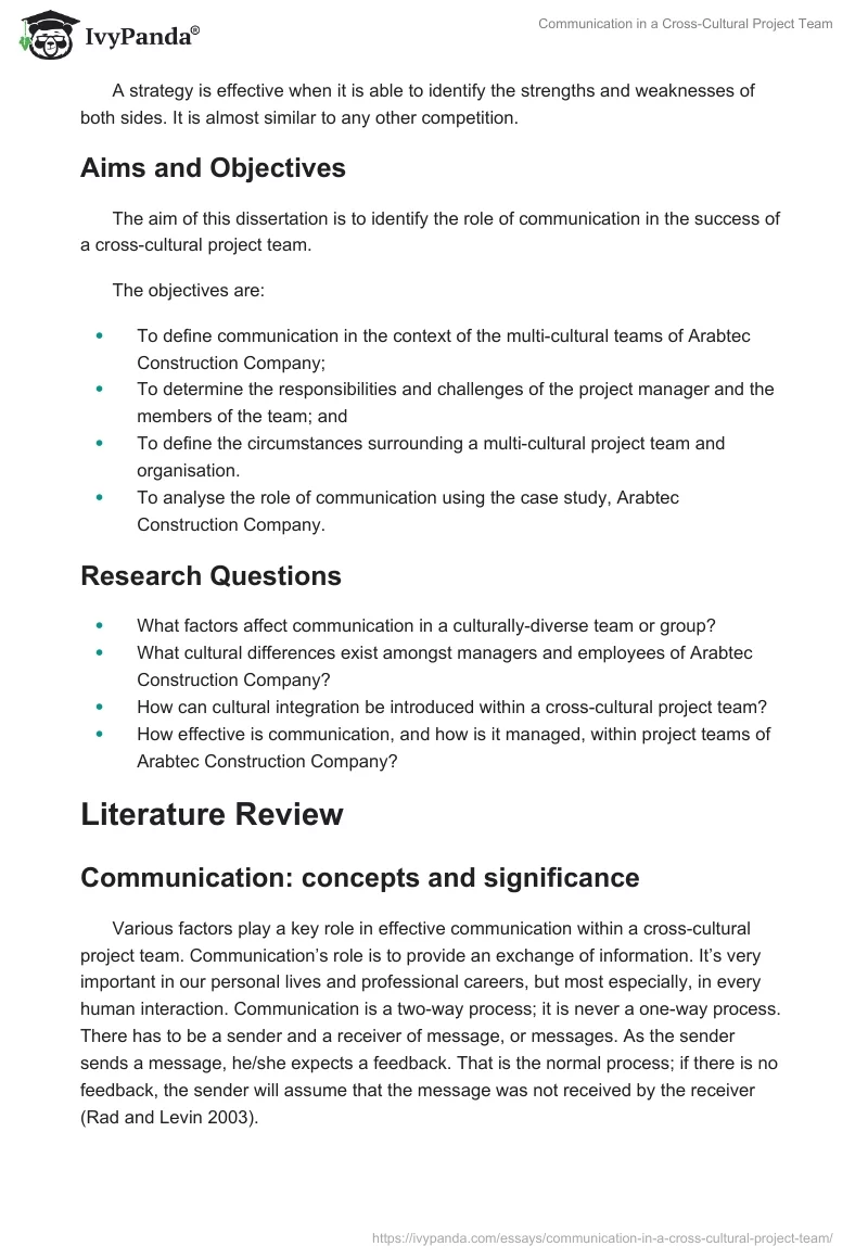 Communication in a Cross-Cultural Project Team. Page 3