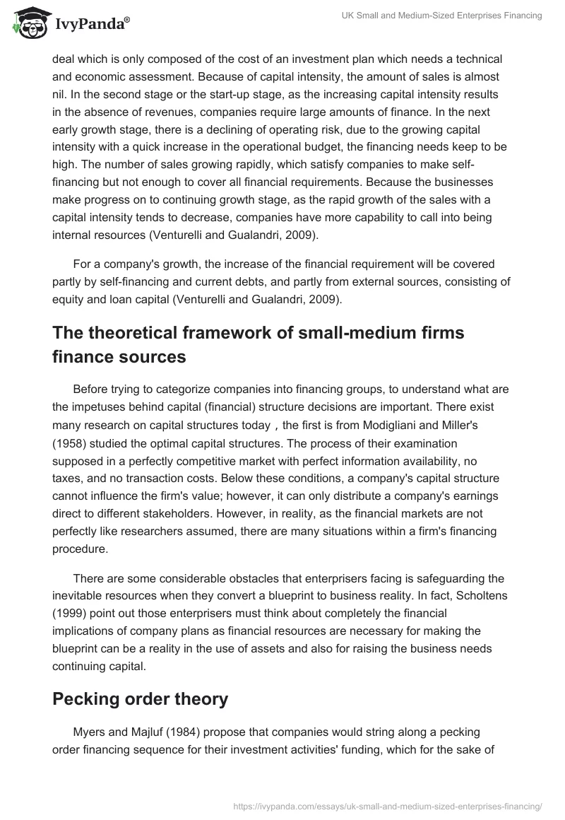 UK Small and Medium-Sized Enterprises Financing. Page 3