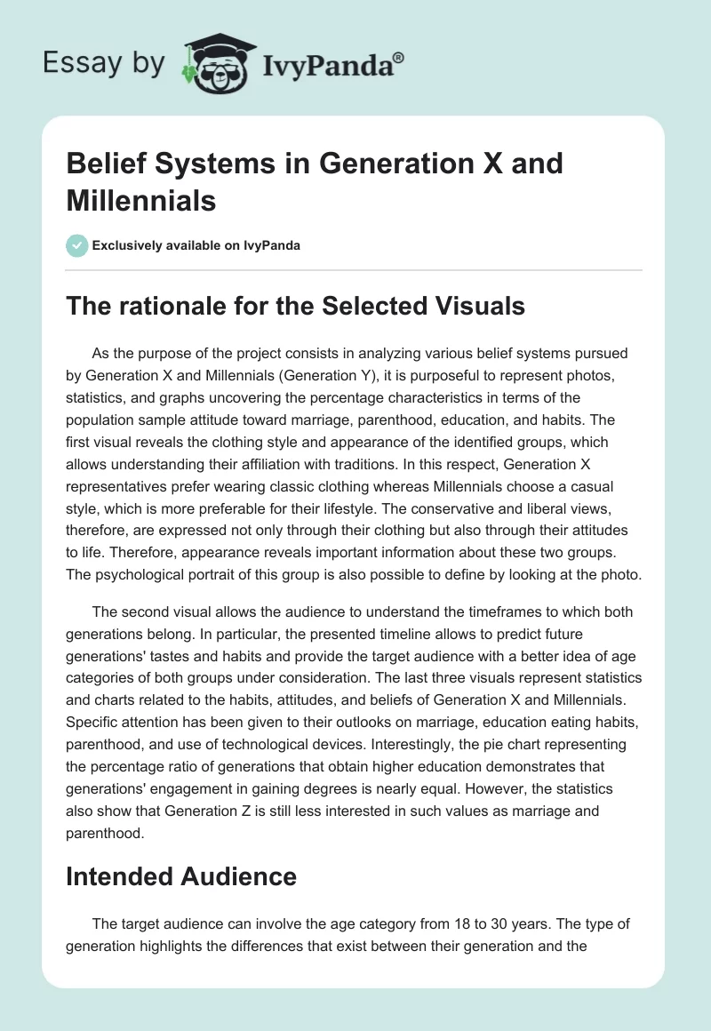 Belief Systems in Generation X and Millennials. Page 1