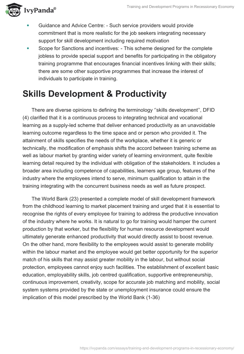 Training and Development Programs in Recessionary Economy. Page 5