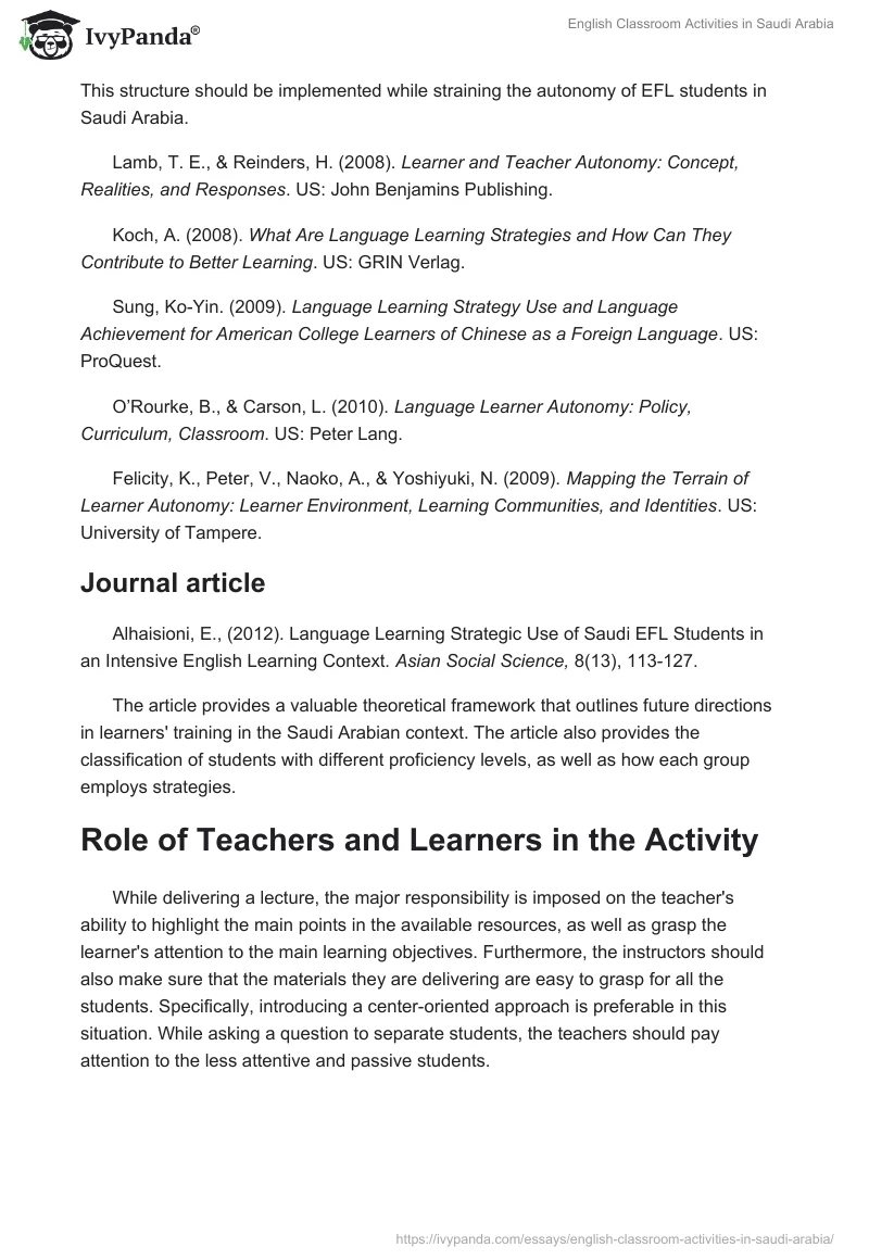 English Classroom Activities in Saudi Arabia. Page 3