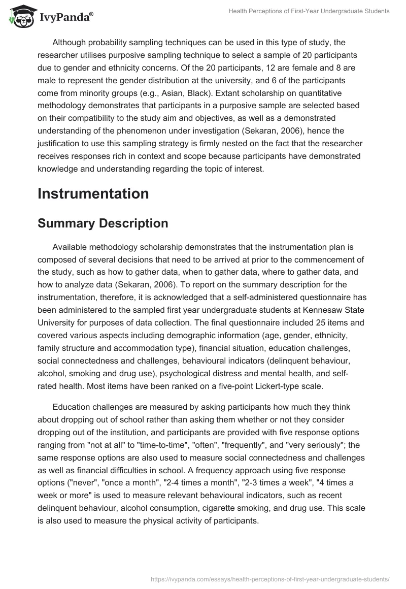 Health Perceptions of First-Year Undergraduate Students. Page 5