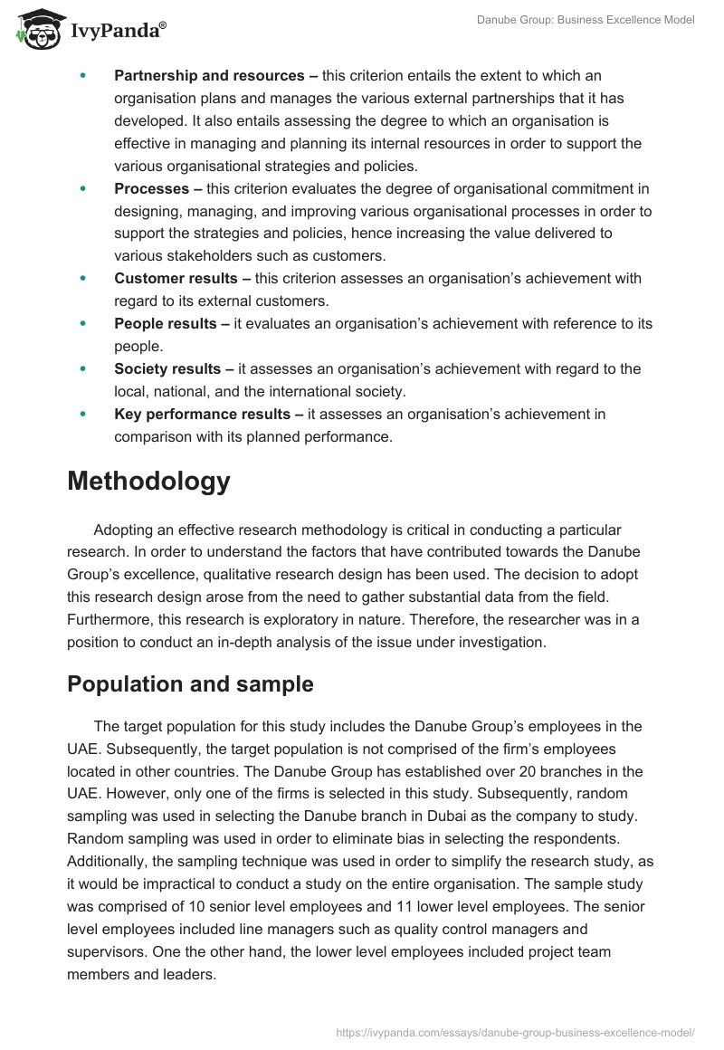Danube Group: Business Excellence Model. Page 3