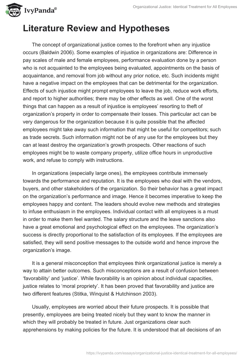 Organizational Justice: Identical Treatment for All Employees. Page 4