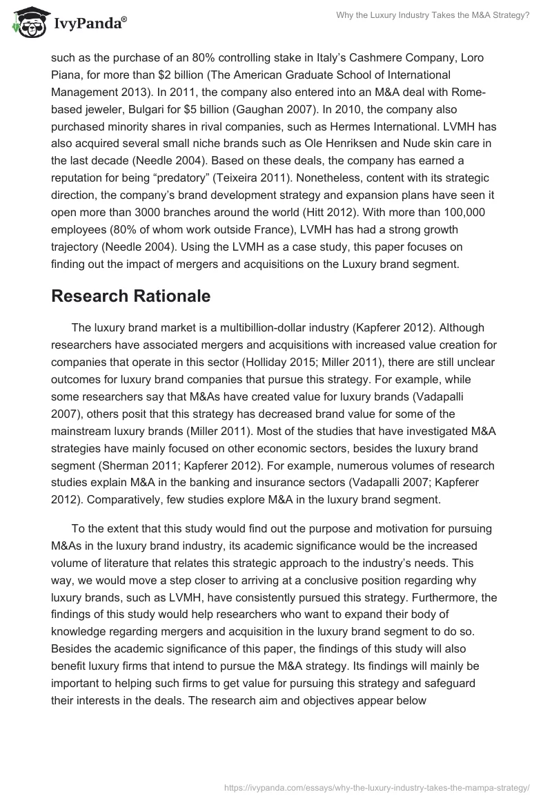 Why the Luxury Industry Takes the M&A Strategy?. Page 2
