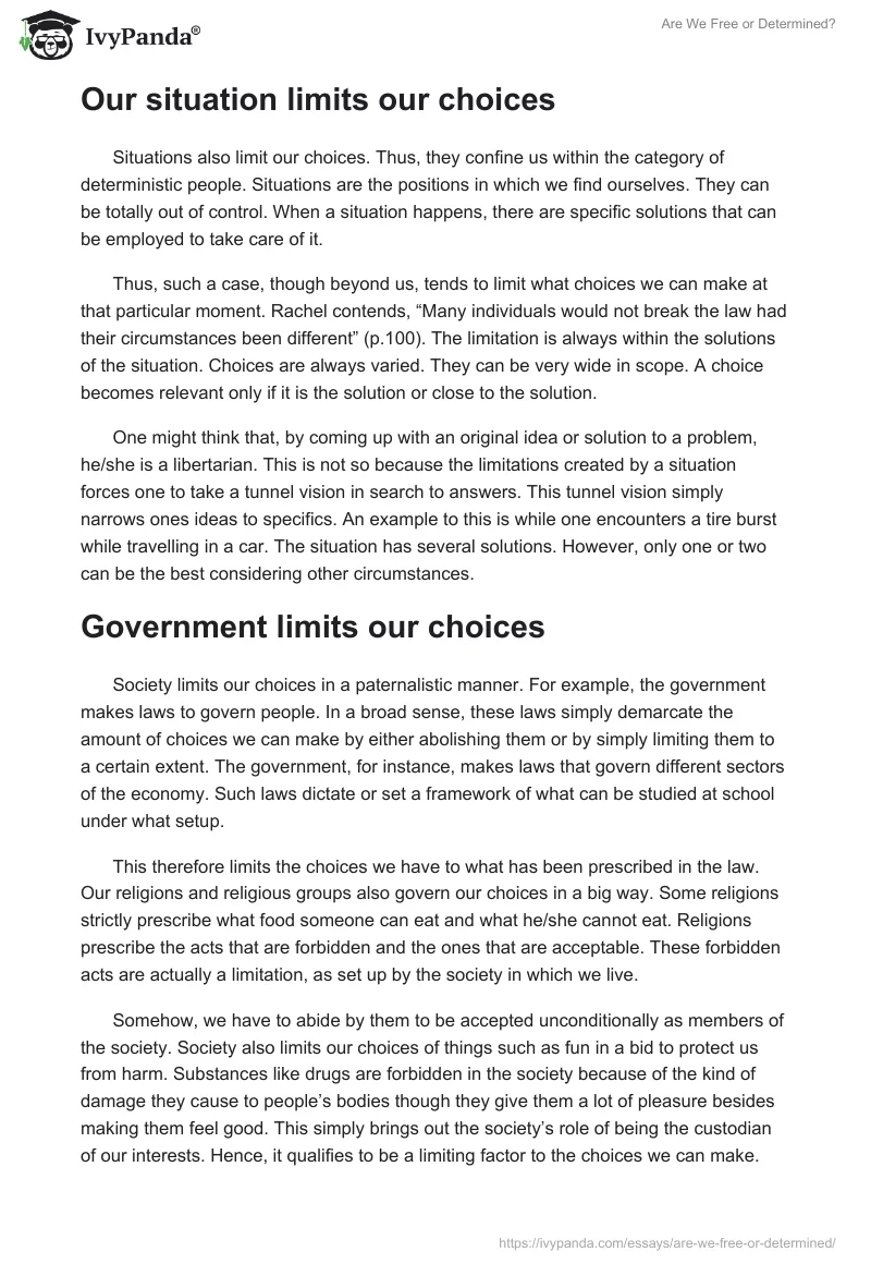 Are We Free or Determined?. Page 3