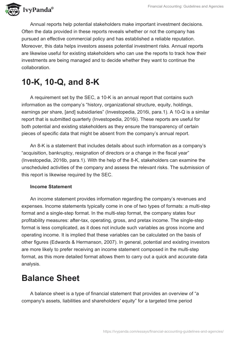 Financial Accounting: Guidelines and Agencies. Page 3