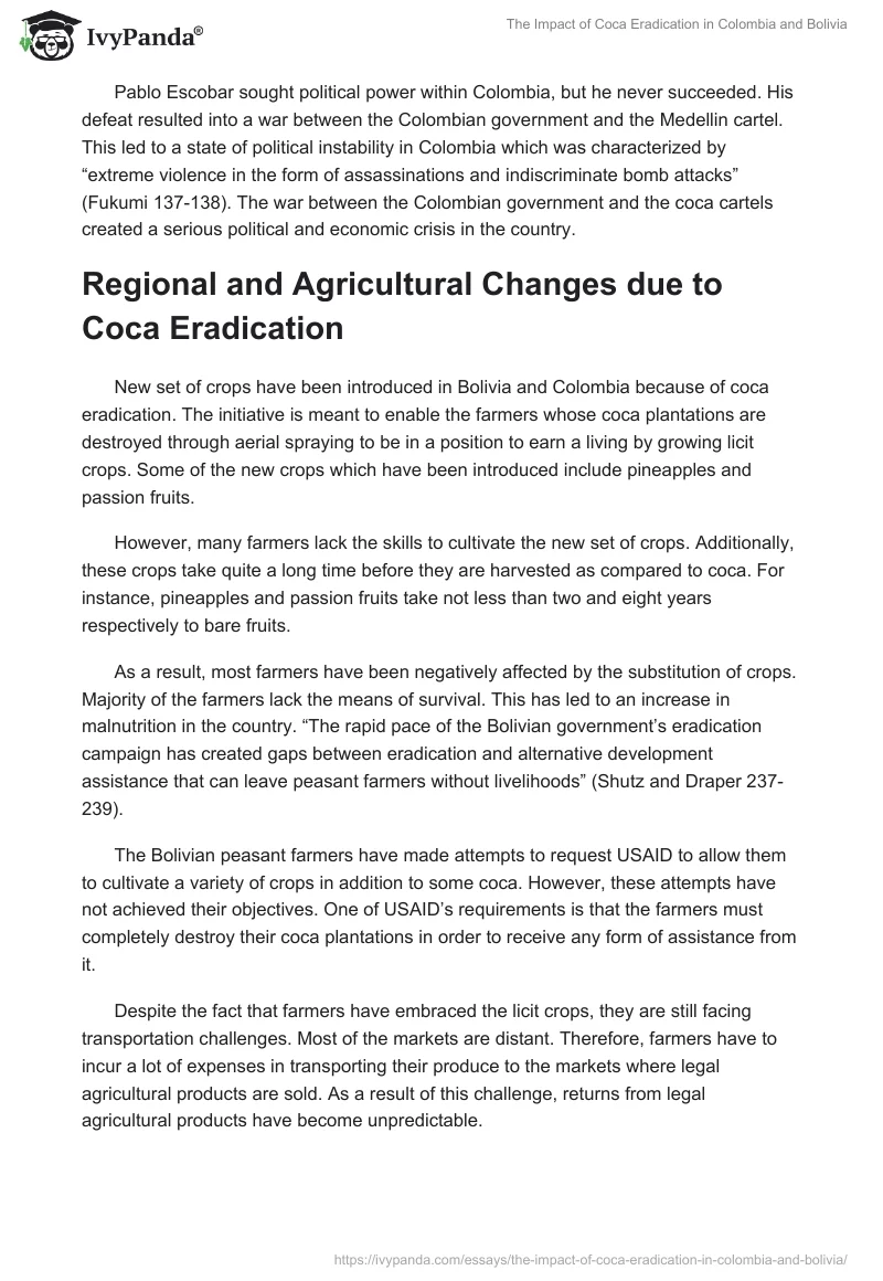 The Impact of Coca Eradication in Colombia and Bolivia. Page 3