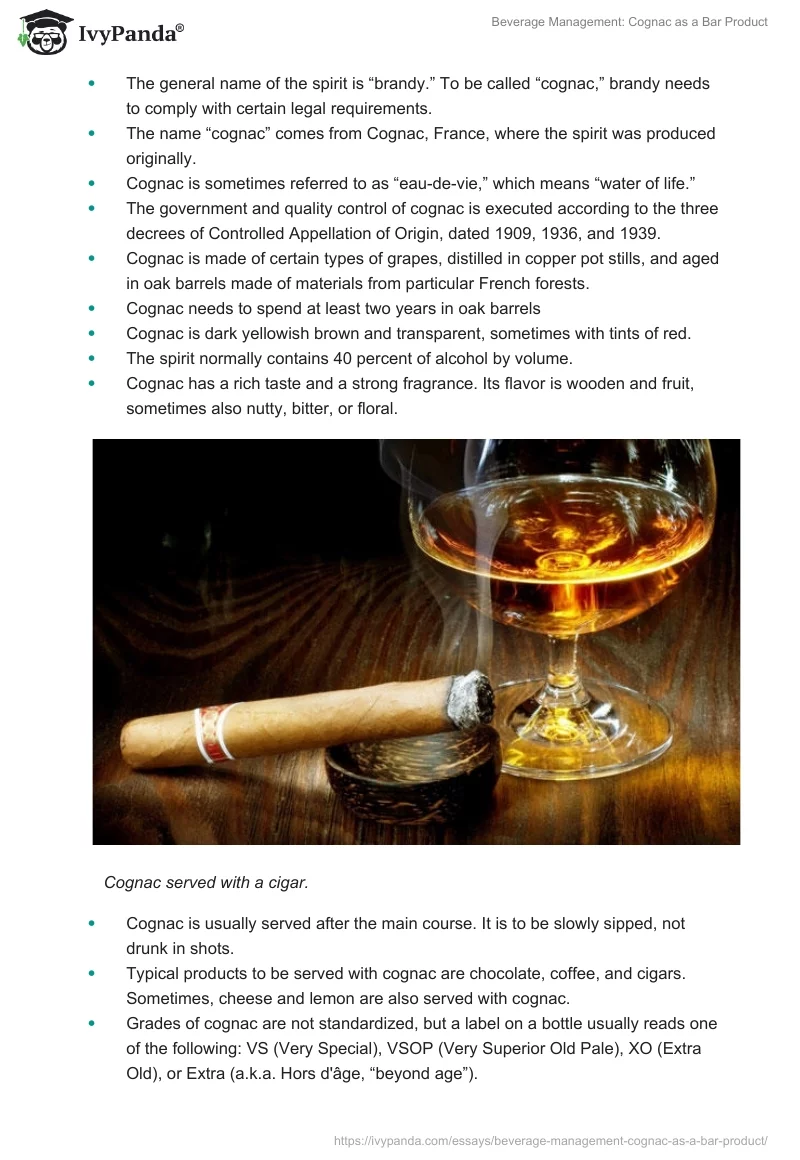 Beverage Management: Cognac as a Bar Product. Page 2