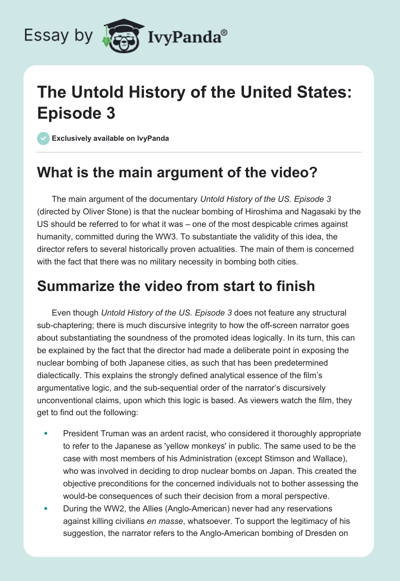 The Untold History of the United States: Episode 3. Page 1