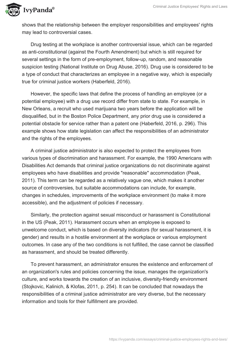 Criminal Justice Employees' Rights and Laws. Page 2