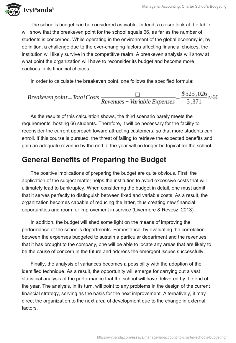 Managerial Accounting: Charter School's Budgeting. Page 3