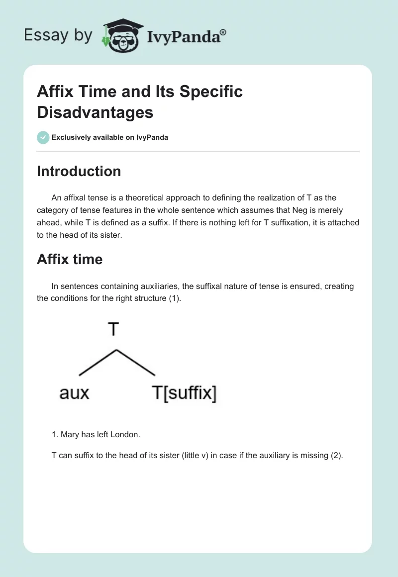Affix Time and Its Specific Disadvantages. Page 1
