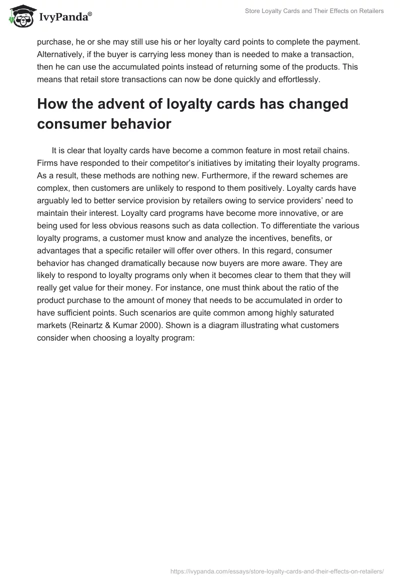 Store Loyalty Cards and Their Effects on Retailers. Page 5