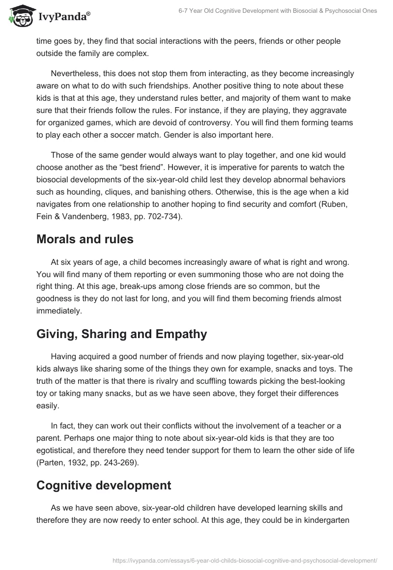 6-7 Year Old Cognitive Development With Biosocial & Psychosocial Ones. Page 3