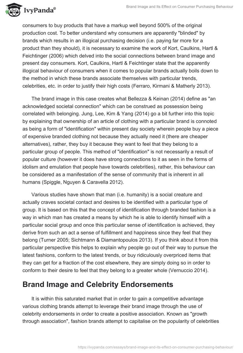 Brand Image and Its Effect on Consumer Purchasing Behaviour. Page 5