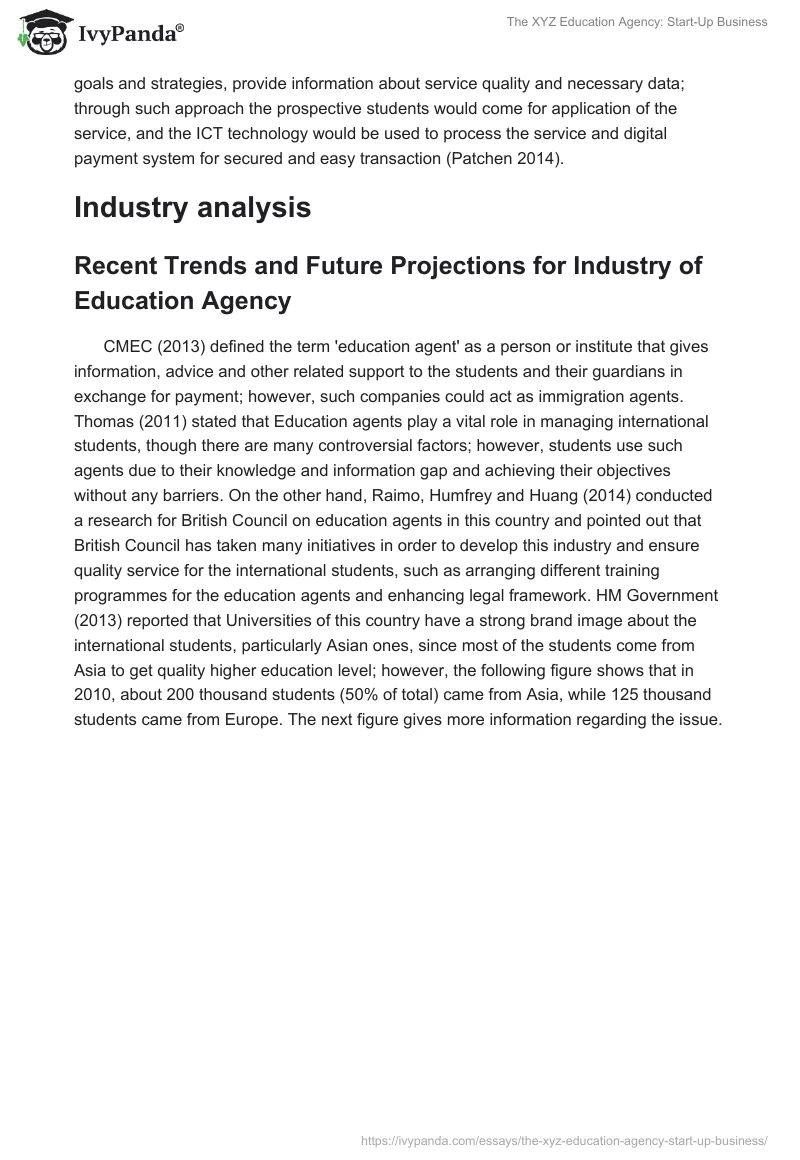 The XYZ Education Agency: Start-Up Business. Page 5