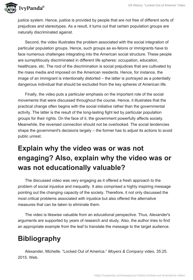 US History: “Locked Out of America” Video. Page 3