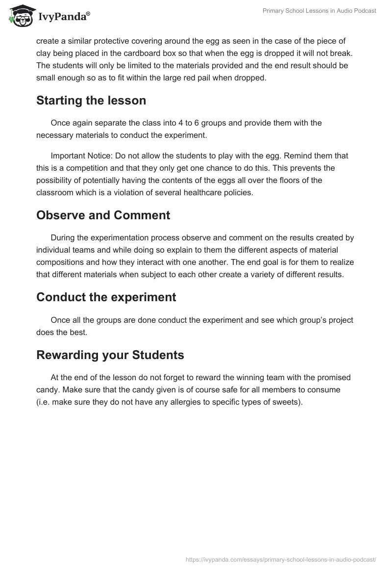 Primary School Lessons in Audio Podcast. Page 5