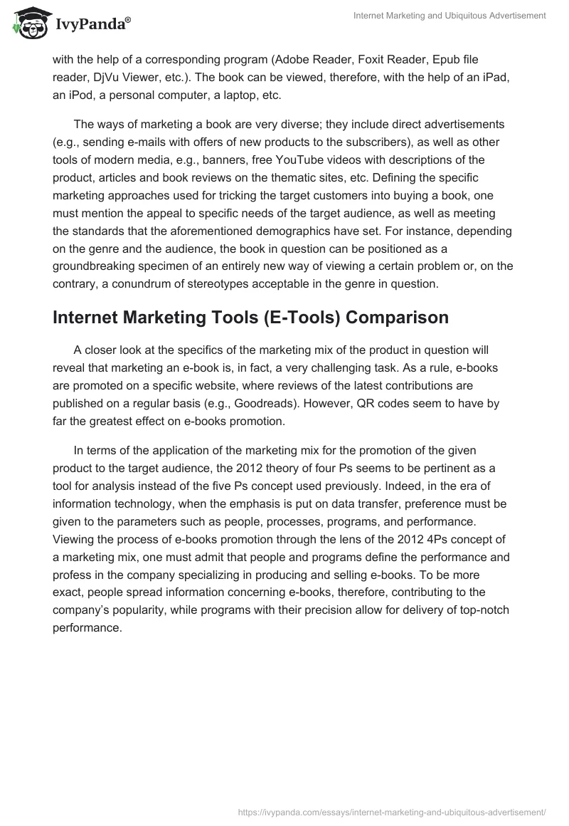 Internet Marketing and Ubiquitous Advertisement. Page 2