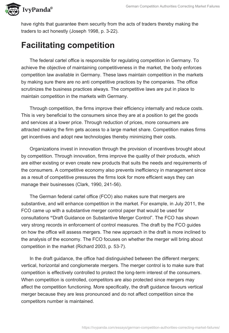 German Competition Authorities Correcting Market Failures. Page 4