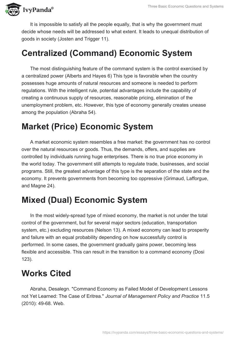 Three Basic Economic Questions and Systems. Page 2