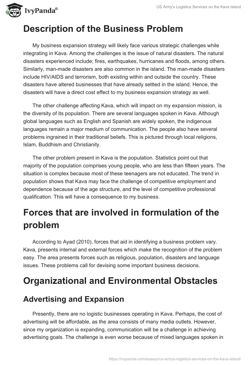 US Army's Logistics Services on the Kava Island. Page 2