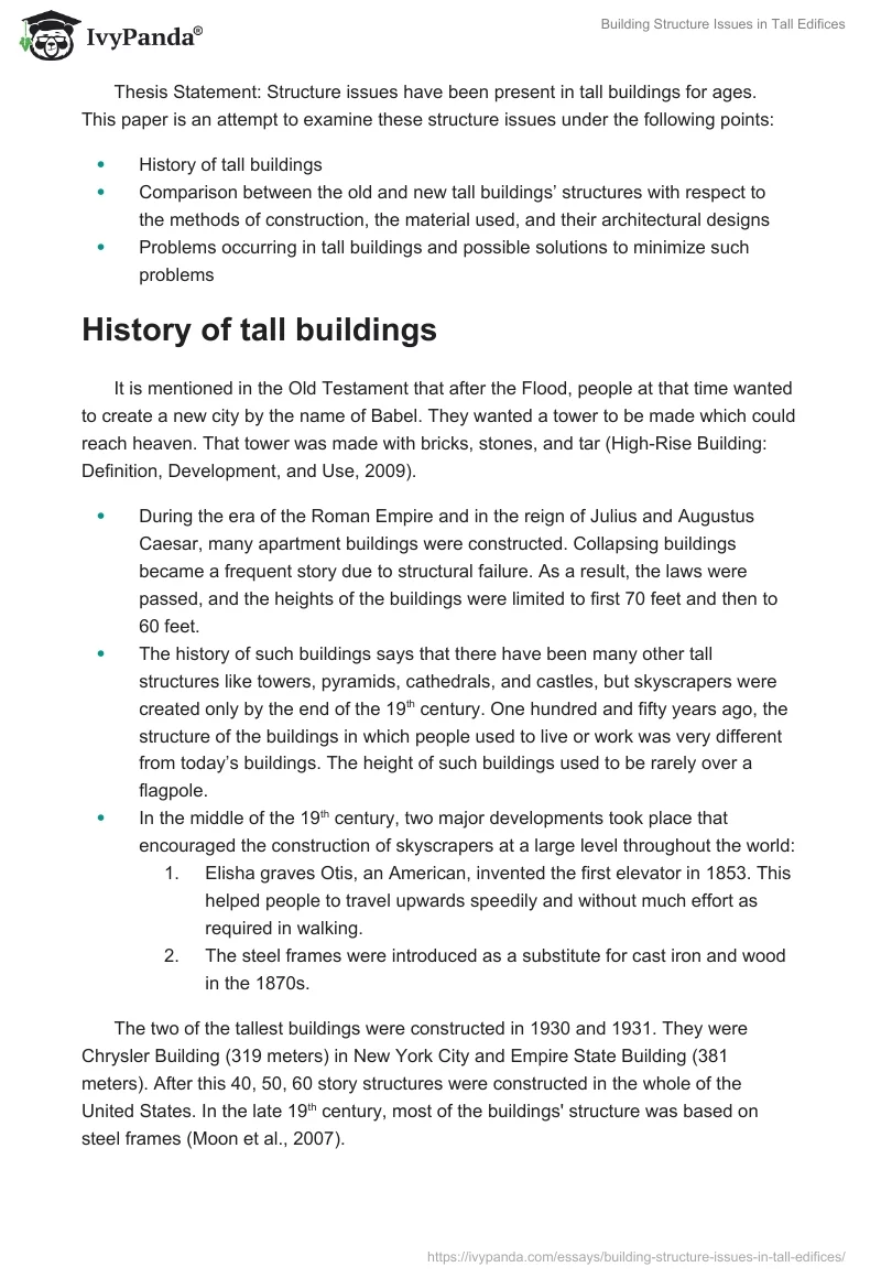 Building Structure Issues in Tall Edifices. Page 2