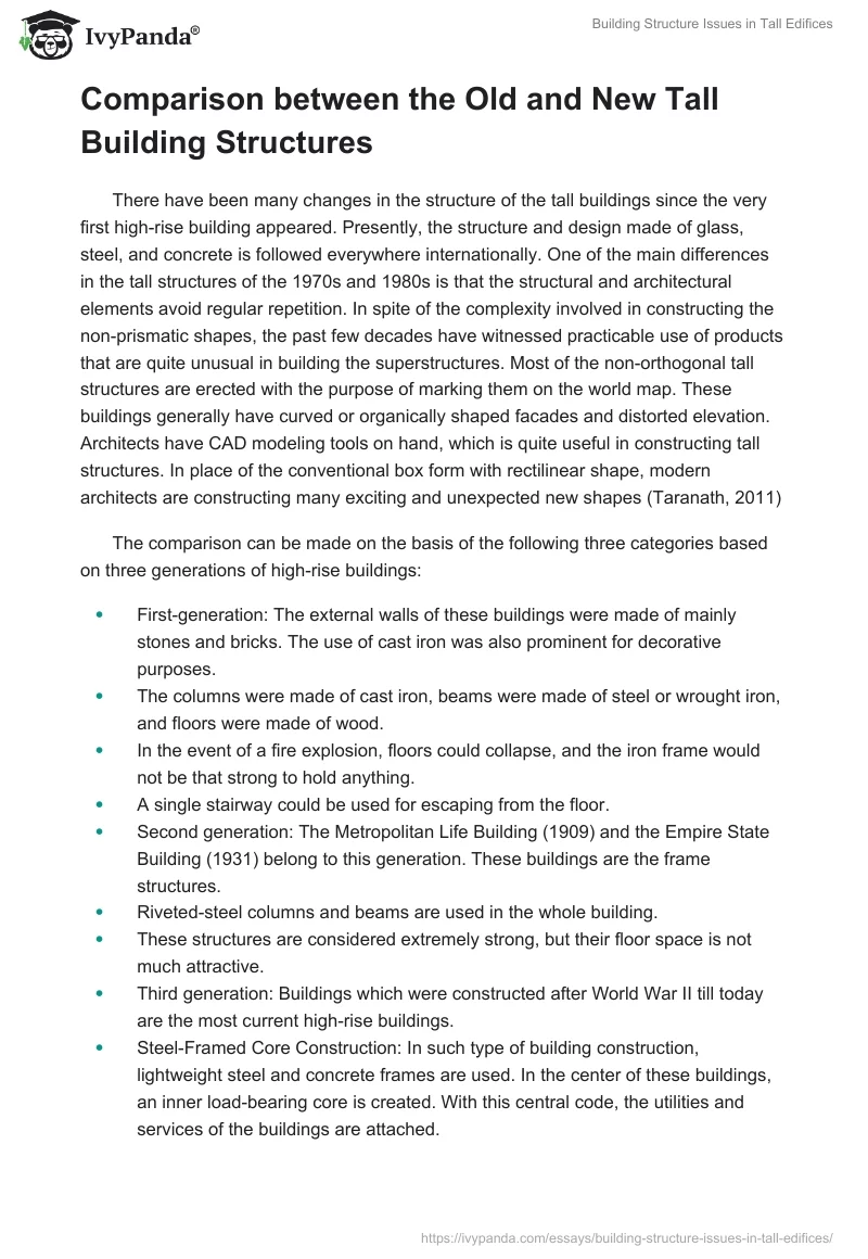 Building Structure Issues in Tall Edifices. Page 3