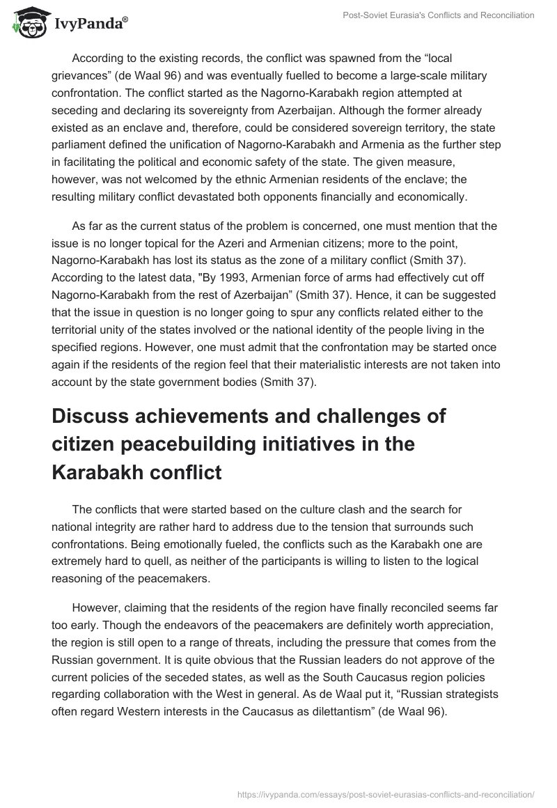 Post-Soviet Eurasia's Conflicts and Reconciliation. Page 4