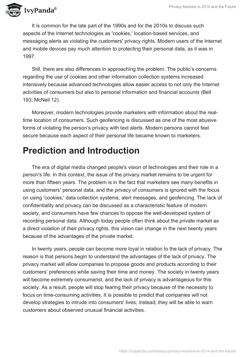Privacy Markets in 2014 and the Future. Page 2