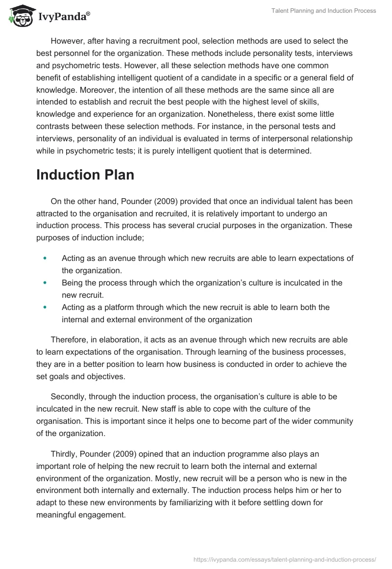 Talent Planning and Induction Process. Page 4