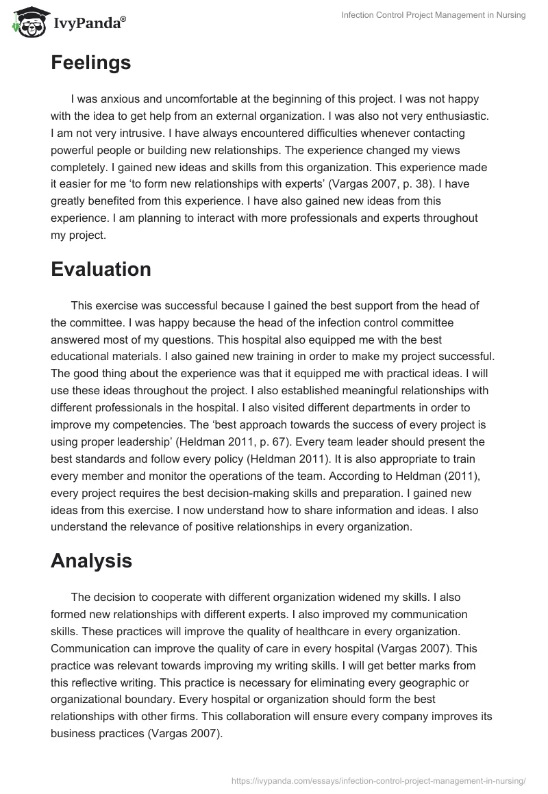 Infection Control Project Management in Nursing. Page 2