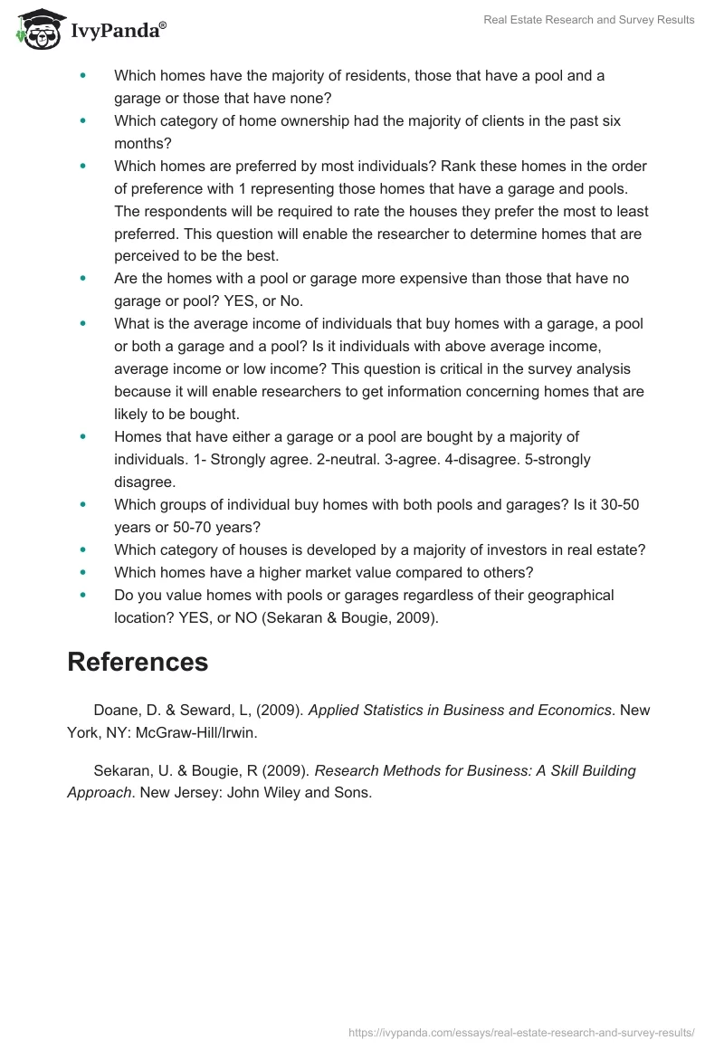 Real Estate Research and Survey Results. Page 3