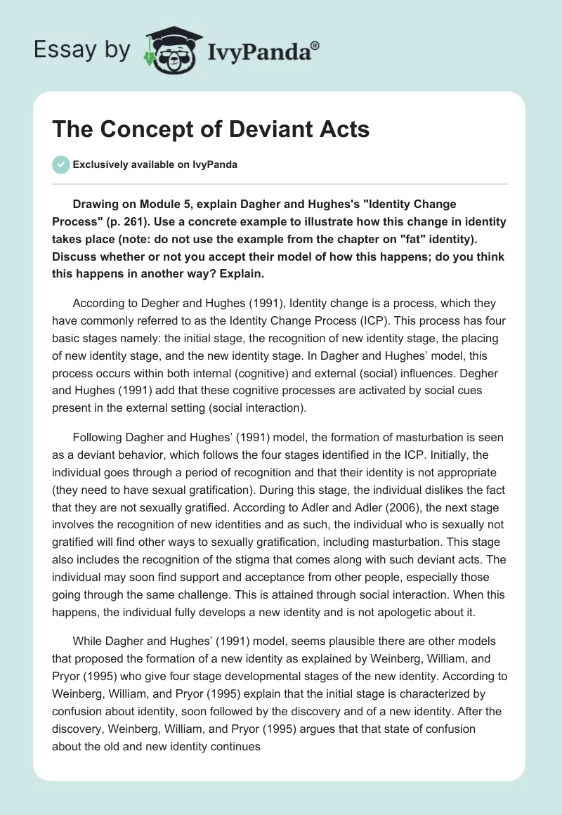 The Concept of Deviant Acts. Page 1