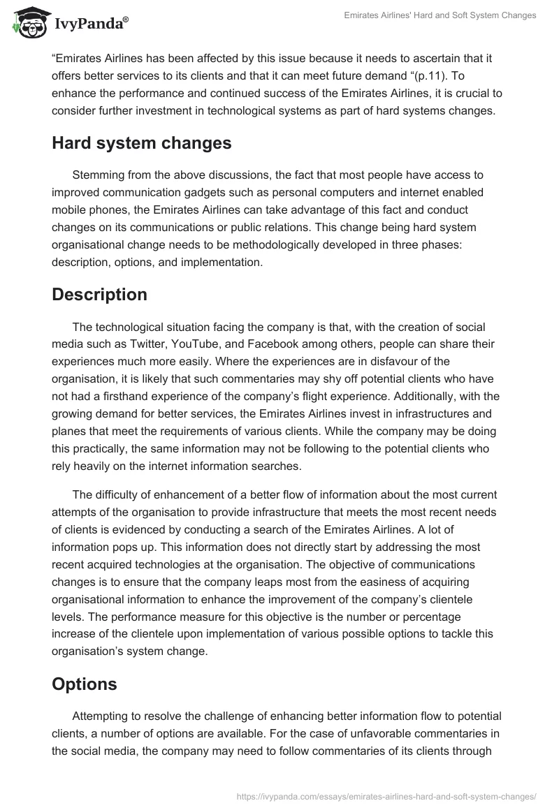 Emirates Airlines' Hard and Soft System Changes. Page 5