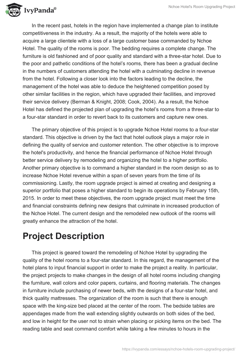 Nchoe Hotel's Room Upgrading Project. Page 2