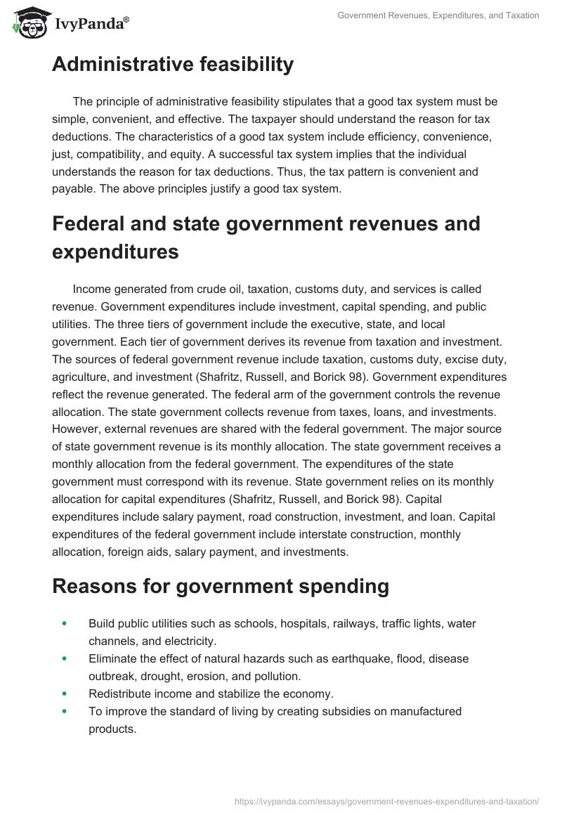 Government Revenues, Expenditures, and Taxation. Page 2