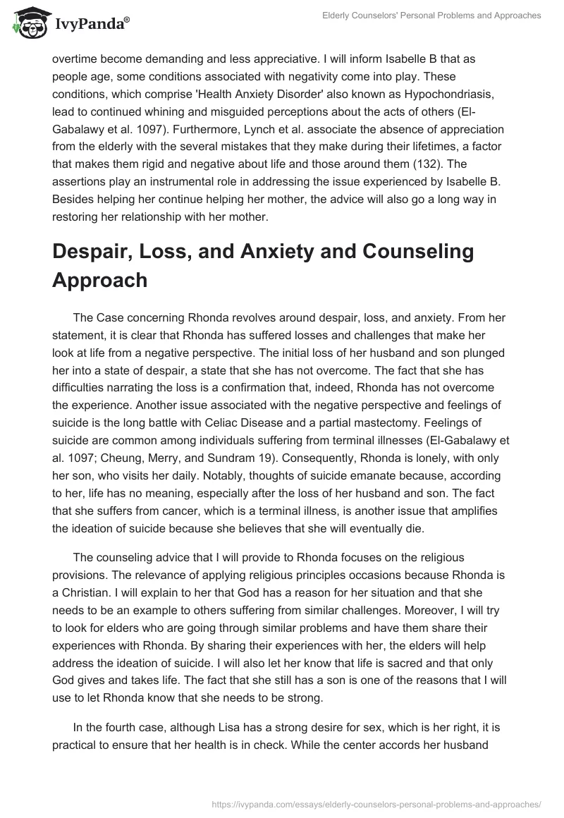 Elderly Counselors' Personal Problems and Approaches. Page 3