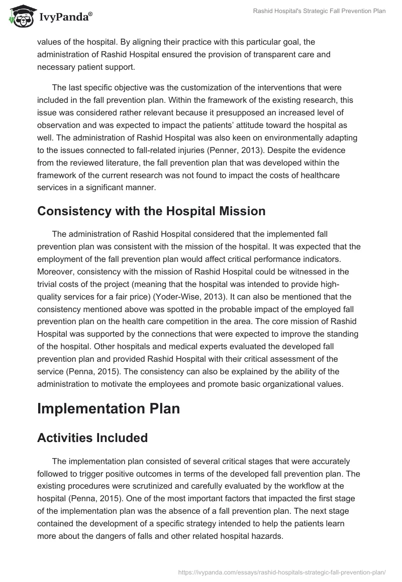Rashid Hospital's Strategic Fall Prevention Plan. Page 5