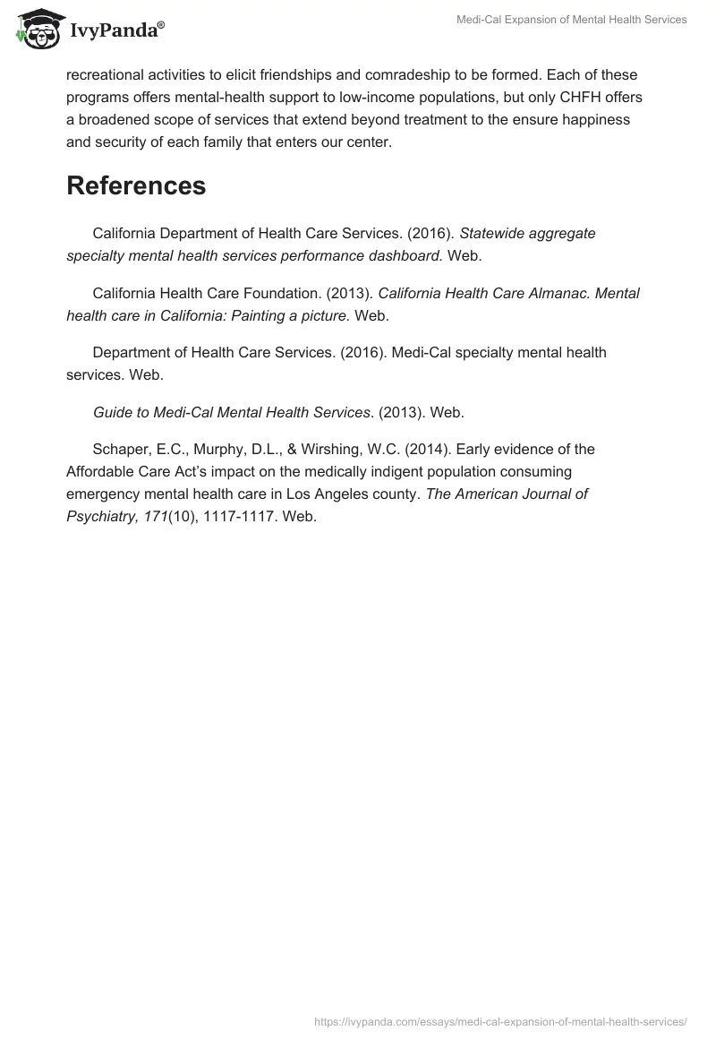 Medi-Cal Expansion of Mental Health Services. Page 4