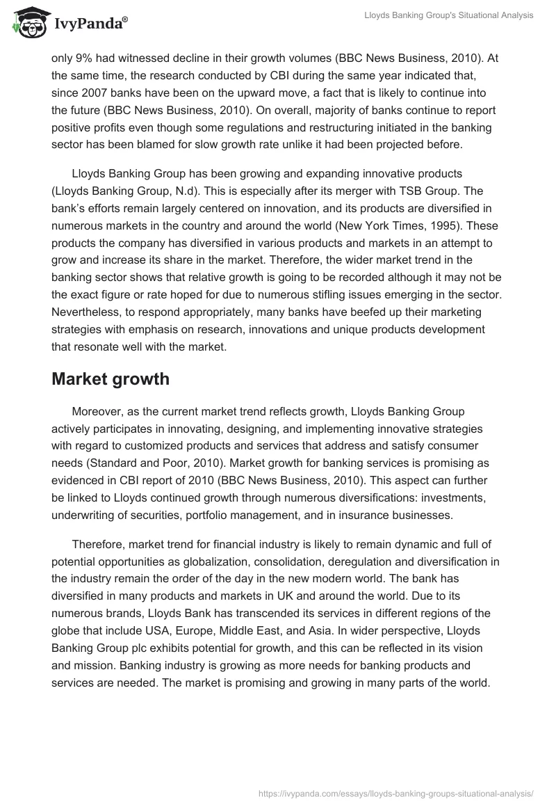 Lloyds Banking Group's Situational Analysis. Page 2