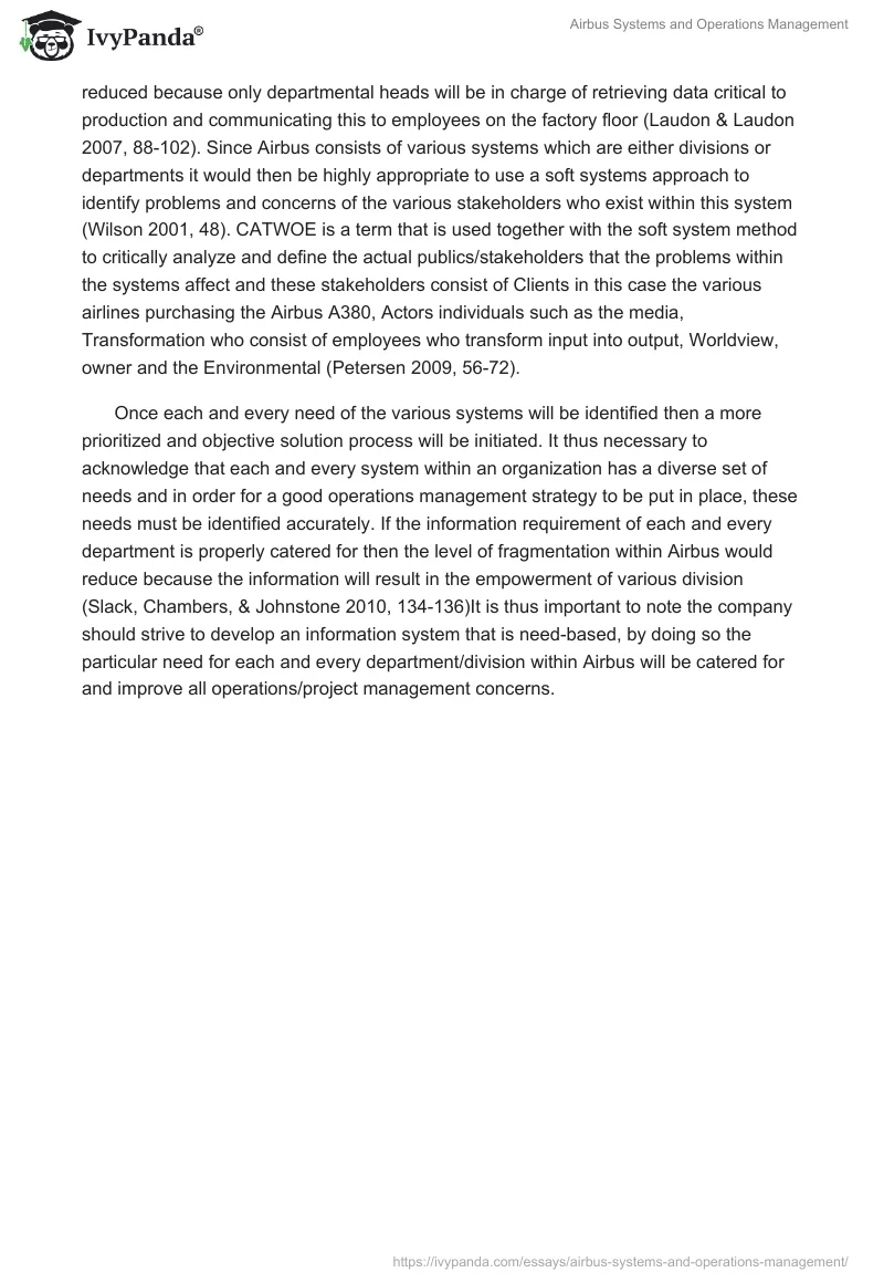 Airbus Systems and Operations Management. Page 5