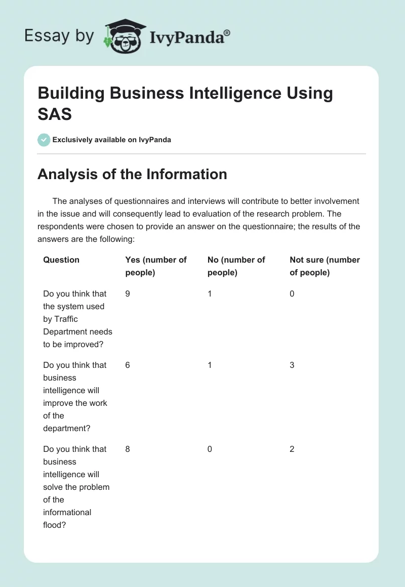 Building Business Intelligence Using SAS. Page 1