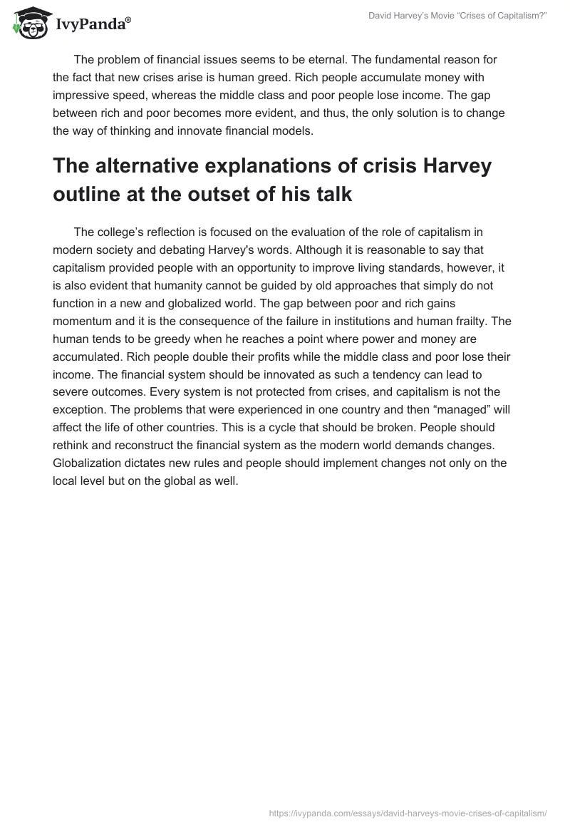 David Harvey’s Movie “Crises of Capitalism?”. Page 2