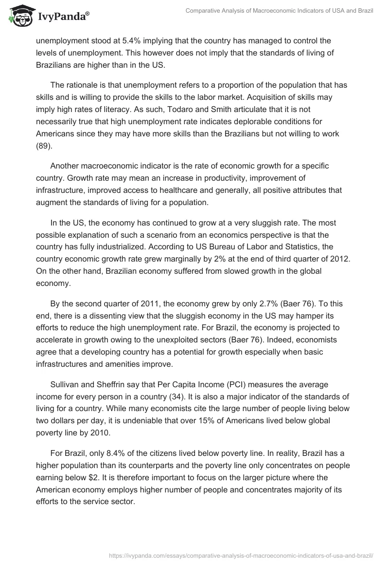 Comparative Analysis of Macroeconomic Indicators of USA and Brazil. Page 3